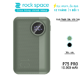 Sạc dự phòng mini Rockspace P75 pro 10000mAh